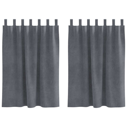 Mörkläggningsgardiner 2 pcs Ljusgrå 140 x 140 cm Sammet