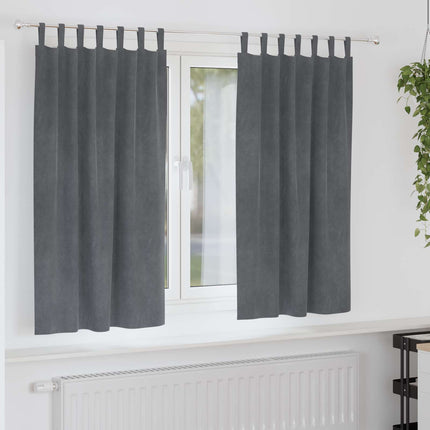 Mörkläggningsgardiner 2 st Ljusgrå 140 x 175 cm Sammet