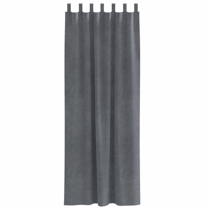 Mörkläggningsgardiner 2 pcs Ljusgrå 140 x 225 cm Sammet
