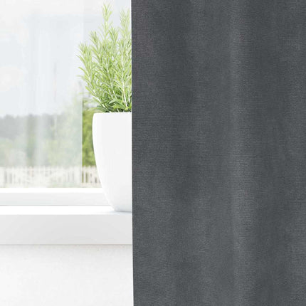 Mörkläggningsgardiner 2 pcs Ljusgrå 140 x 245 cm Sammet
