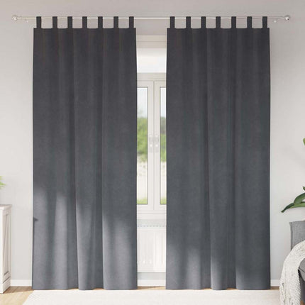Mörkläggningsgardiner 2 pcs Ljusgrå 140 x 245 cm Sammet