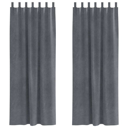 Mörkläggningsgardiner 2 pcs Ljusgrå 140 x 245 cm Sammet