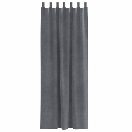 Mörkläggningsgardiner 2 pcs Ljusgrå 140 x 245 cm Sammet