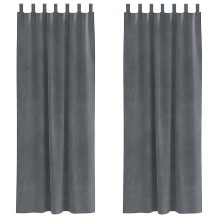 Mörkläggningsgardiner 2 pcs Ljusgrå 140 x 260 cm Sammet