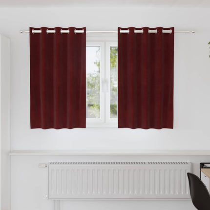 Mörkläggningsgardiner 2 pcs Vinröd 140 x 140 cm Sammet