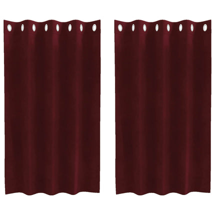 Mörkläggningsgardiner 2 pcs Vinröd 140 x 140 cm Sammet