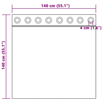 Mörkläggningsgardiner 2 pcs Vinröd 140 x 140 cm Sammet