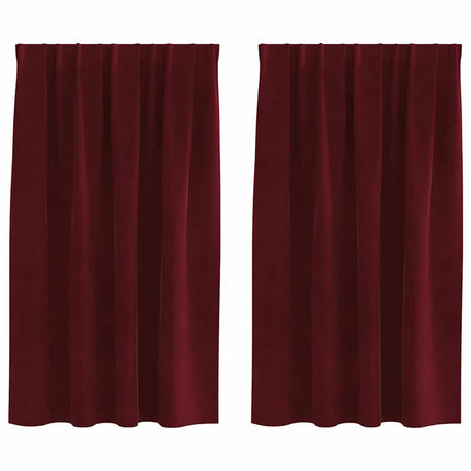Mörkläggningsgardiner 2 pcs Vinröd 140 x 140 cm Sammet