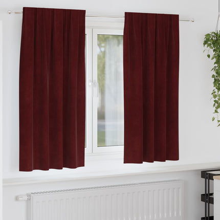 Mörkläggningsgardiner 2 pcs Vinröd 140 x 175 cm Sammet