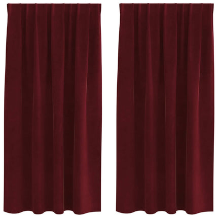 Mörkläggningsgardiner 2 st Vinröd 140 x 175 cm Sammet