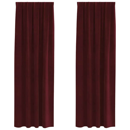 Mörkläggningsgardiner 2 pcs Vinröd 140 x 225 cm Sammet