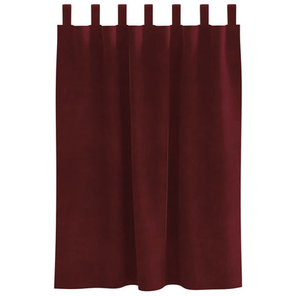 Mörkläggningsgardiner 2 pcs Vinröd 140 x 140 cm Sammet