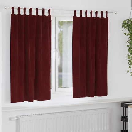 Mörkläggningsgardiner 2 st Vinröd 140 x 175 cm Sammet