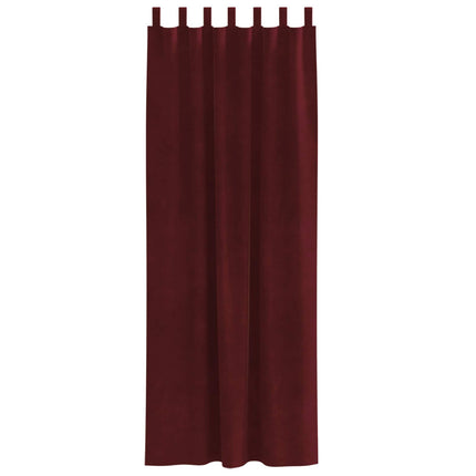 Mörkläggningsgardiner 2 pcs Vinröd 140 x 225 cm Sammet