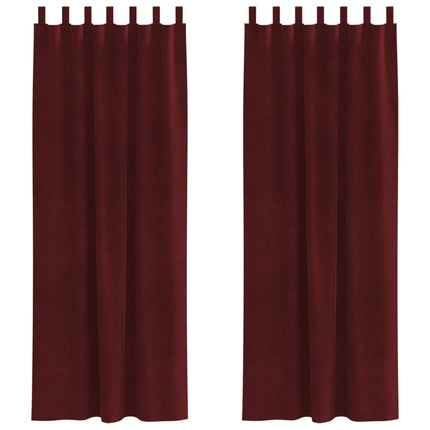 Mörkläggningsgardiner 2 pcs Vinröd 140 x 245 cm Sammet
