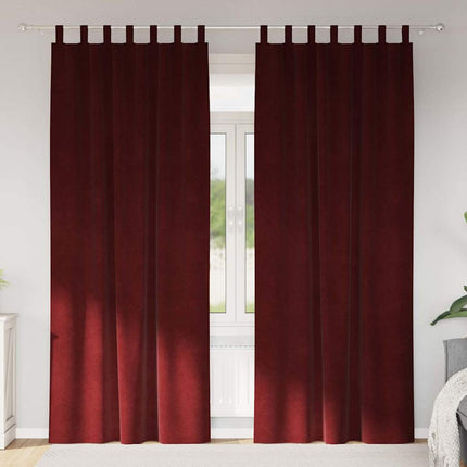 Mörkläggningsgardiner 2 pcs Vinröd 140 x 260 cm Sammet