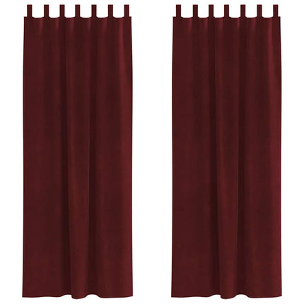 Mörkläggningsgardiner 2 pcs Vinröd 140 x 260 cm Sammet
