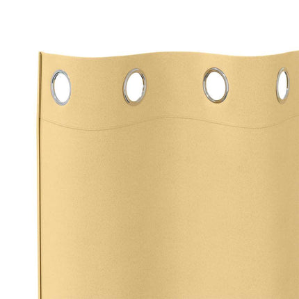 Mörkläggningsgardiner med Ringar 2 pcs Beige 225 x 140 cm