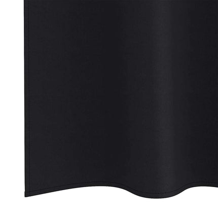 Mörkläggningsgardiner med Ringar 2 pcs Svart 175 x 140 cm