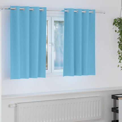 Mörkläggningsgardiner med Ringar 2 pcs Ljusblå 140 x 140 cm