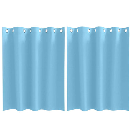 Mörkläggningsgardiner med Ringar 2 pcs Ljusblå 140 x 140 cm