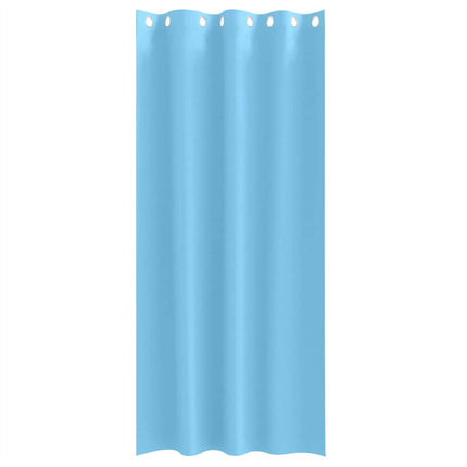 Mörkläggningsgardiner med Ringar 2 pcs Ljusblå 225 x 140 cm