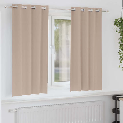 Mörkläggningsgardiner med Ringar 2 pcs Taupe 175 x 140 cm