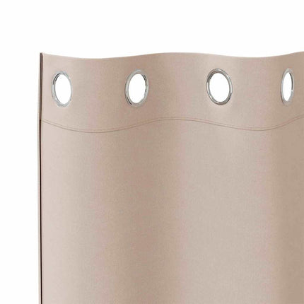Mörkläggningsgardiner med Ringar 2 pcs Taupe 245 x 140 cm