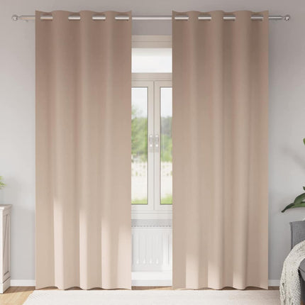 Mörkläggningsgardiner med Ringar 2 pcs Taupe 260 x 140 cm