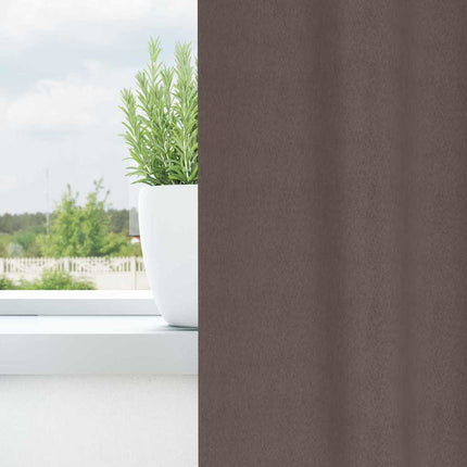 Mörkläggningsgardiner med Ringar 2 pcs Mörkbrun 175 x 140 cm