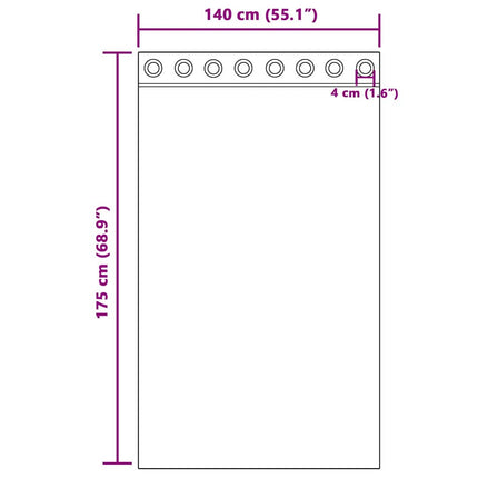 Mörkläggningsgardiner med Ringar 2 pcs Mörkbrun 175 x 140 cm