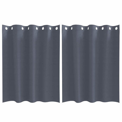 Mörkläggningsgardiner med Ringar 2 st Antracit 140 x 140 cm