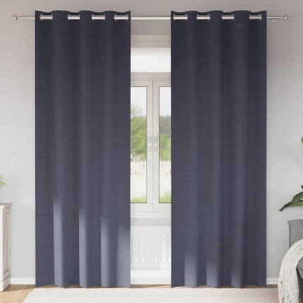 Mörkläggningsgardiner med Ringar 2 pcs Antracit 225 x 140 cm