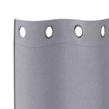 Mörkläggningsgardiner med Ringar 2 pcs Ljusgrå 175 x 140 cm