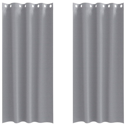 Mörkläggningsgardiner med Ringar 2 pcs Ljusgrå 225 x 140 cm