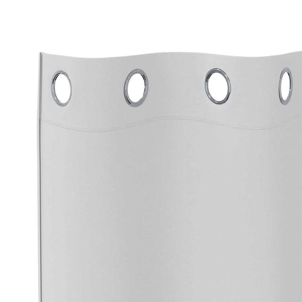 Mörkläggningsgardiner med Ringar 2 pcs Ljusgrå 175 x 140 cm