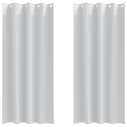Mörkläggningsgardiner med Ringar 2 pcs Ljusgrå 260 x 140 cm