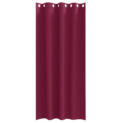 Mörkläggningsgardiner med Ringar 2 pcs Vinröd 225 x 140 cm