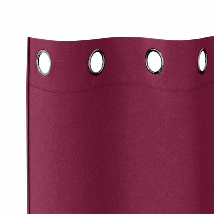 Mörkläggningsgardiner med Ringar 2 pcs Vinröd 245 x 140 cm