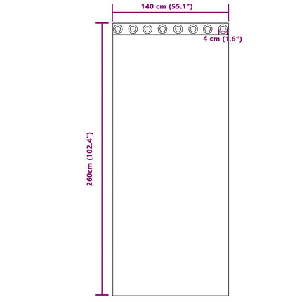 Mörkläggningsgardiner med Ringar 2 pcs Vinröd 260 x 140 cm