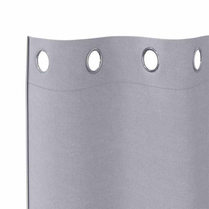 Mörkläggningsgardiner med Ringar 2 pcs Metallgrå 175 x 140 cm
