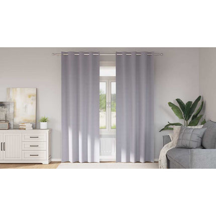 Mörkläggningsgardiner med Ringar 2 pcs Metallgrå 225 x 140 cm