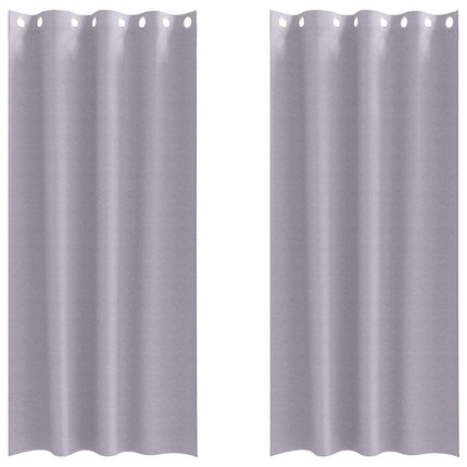 Mörkläggningsgardiner med Ringar 2 pcs Metallgrå 225 x 140 cm