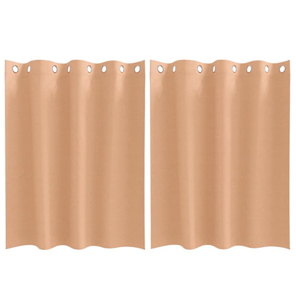Mörkläggningsgardiner med Ringar 2 pcs Ljusbrun 140 x 140 cm