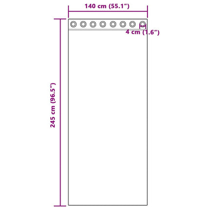 Mörkläggningsgardiner med Ringar 2 pcs Ljusbrun 245 x 140 cm