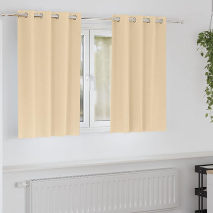 Mörkläggningsgardiner med Ringar 2 pcs Kräm 140 x 140 cm