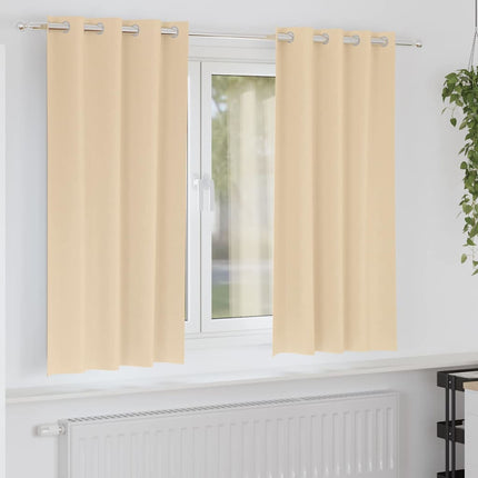 Mörkläggningsgardiner med Ringar 2 pcs Kräm 175 x 140 cm
