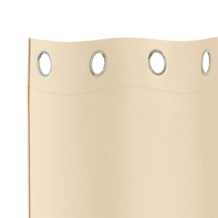 Mörkläggningsgardiner med Ringar 2 pcs Kräm 245 x 140 cm