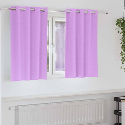 Mörkläggningsgardiner med Ringar 2 pcs Lila 140 x 140 cm