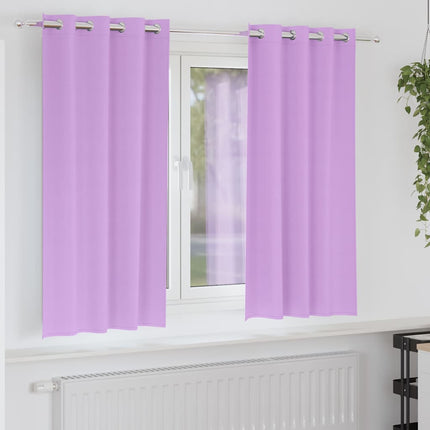 Mörkläggningsgardiner med Ringar 2 pcs Lila 175 x 140 cm